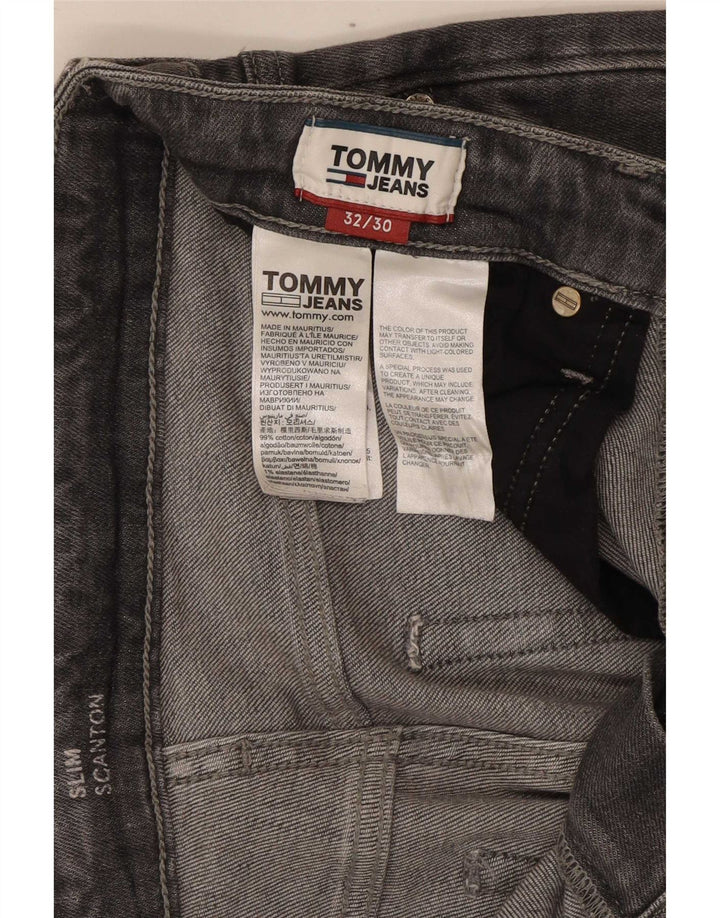 Tommy Hilfiger Herren Scanton Slim Jeans W32 L30 Graue Baumwolle