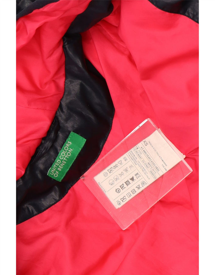 BENETTON Wattierte Mädchenjacke mit Kapuze, 4–5 Jahre, XS, Marineblau, Polyester