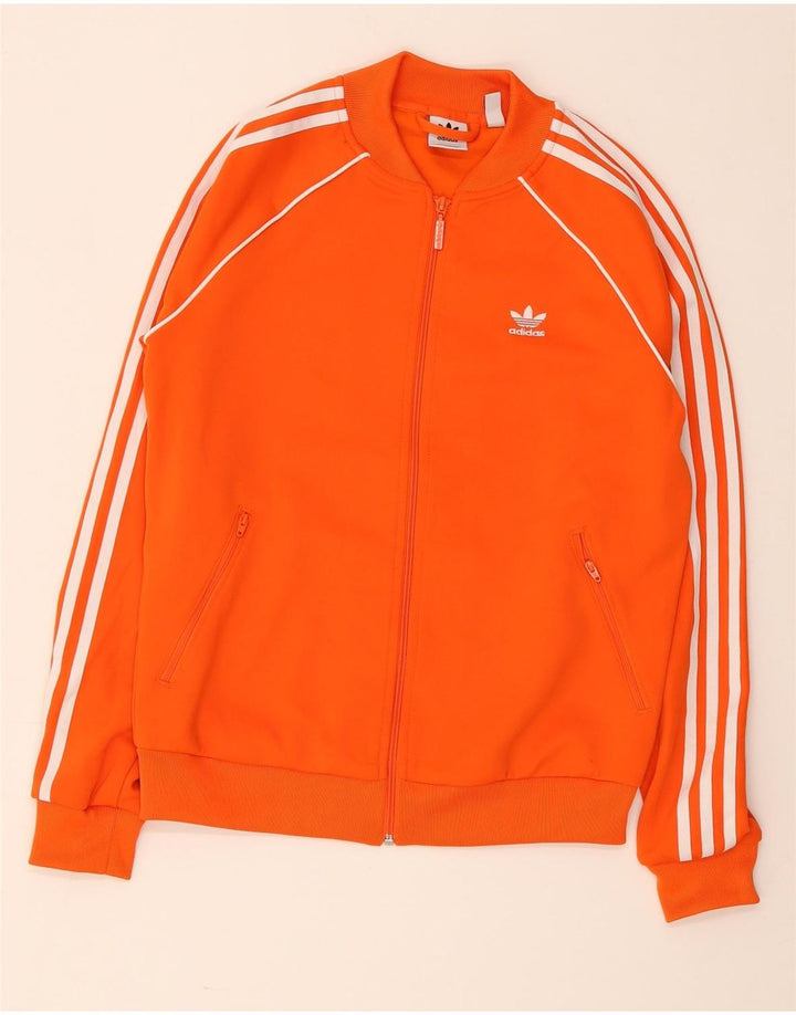 Adidas Damen Trainingsanzug Top Jacke UK 10 Small Orange Polyester