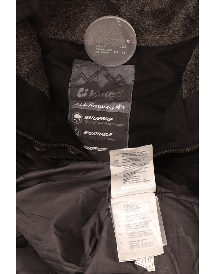 Killtec Damen-Windbreaker-Mantel mit Kapuze, UK 16, Größe L, Schwarz, Polyester