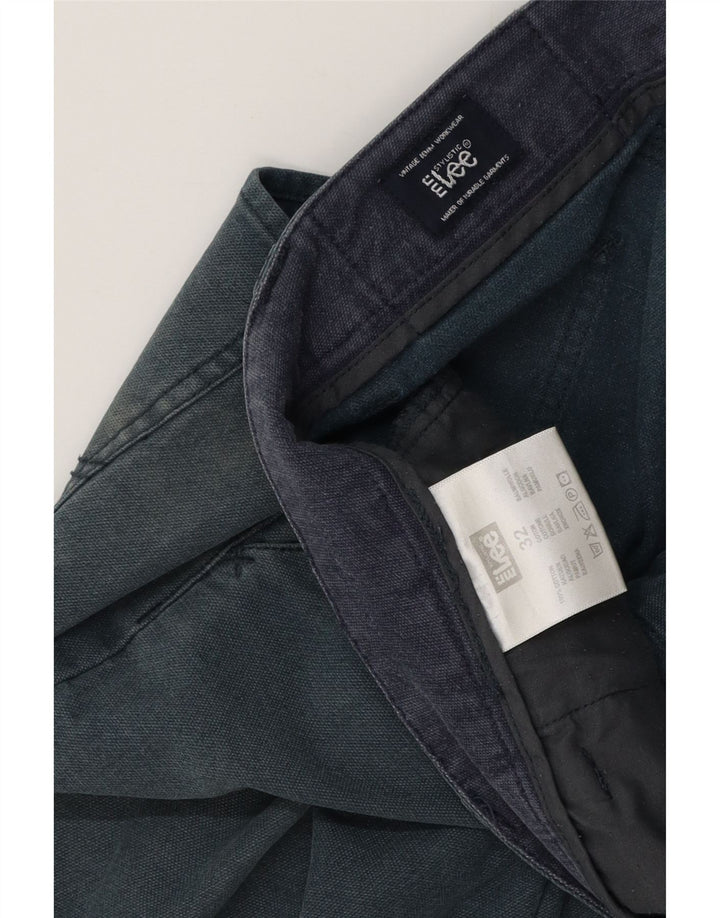 LEE Mens Chino Shorts W32 Medium Navy Blue Cotton