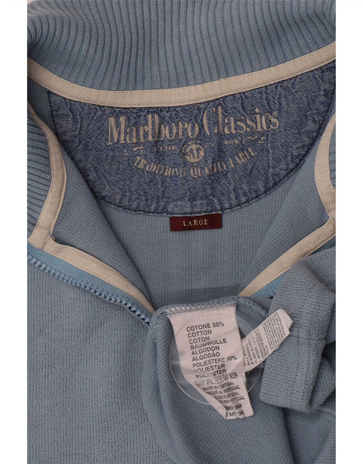 Marlboro Classics Jungen-Pullover mit Reißverschluss am Hals, 15–16 Jahre, Größe L, Blau