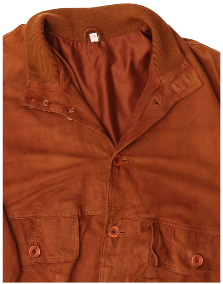 Vintage Herren Wildleder Bomberjacke IT 52 XL Braunes Leder