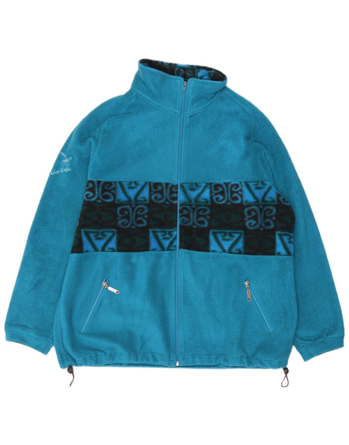 SALEWA Herren Fleecejacke UK 42 XL Blaues geometrisches Polyester