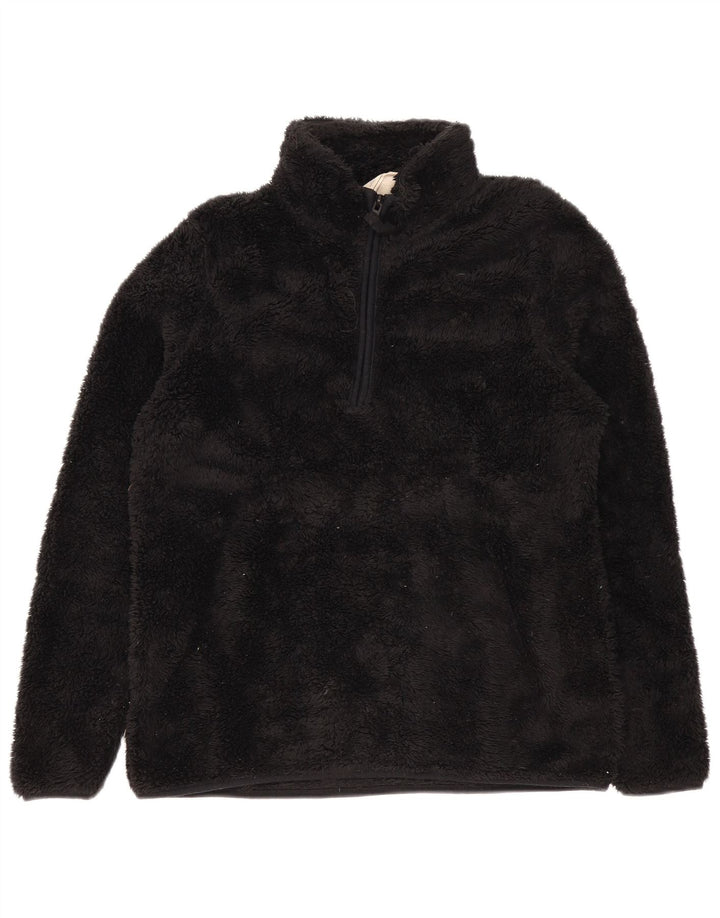 Mountain Warehouse Damen-Fleecepullover mit Reißverschluss am Hals, UK 12, Mittelschwarz