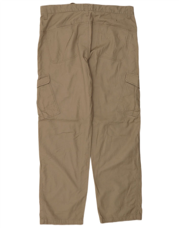 NIKE Herren-Cargohose, gerade, Größe L, W36, L32, Beige, Baumwolle