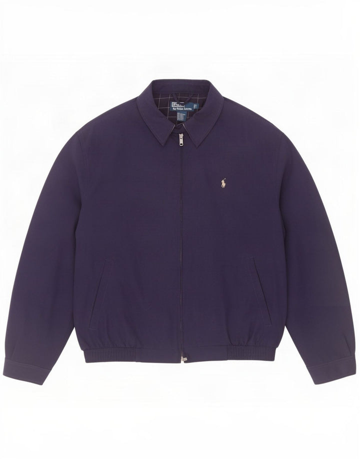 Polo Ralph Lauren Herren Bomberjacke UK 40 Large Marineblau Polyester