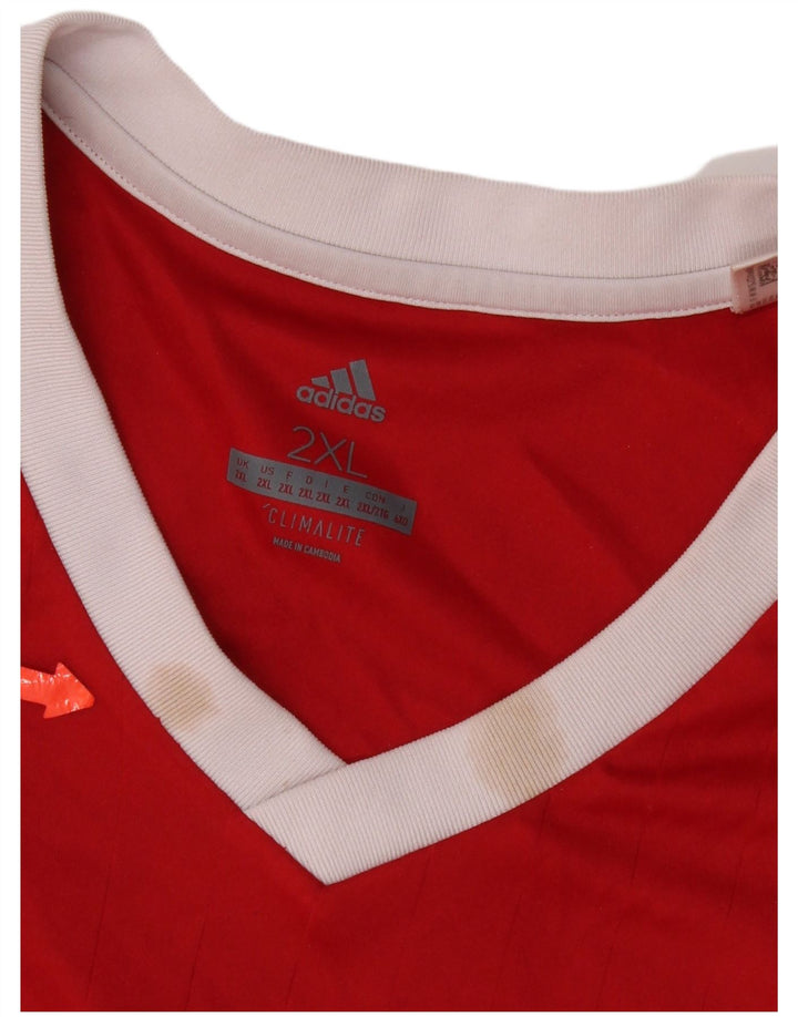 Adidas Herren Climalite Top Langarm 2XL Rot Polyester