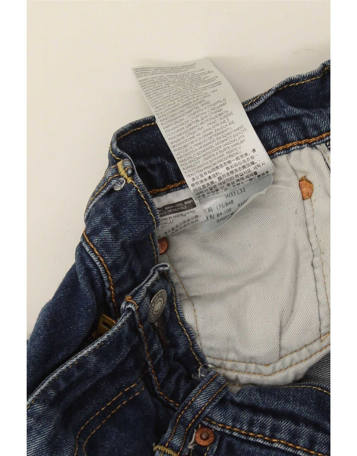 Levi's Damen Distressed Straight Jeans W33 L32 Blaue Baumwolle