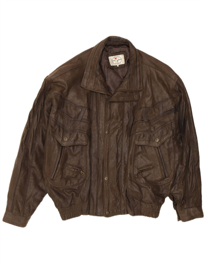 Vintage Herren Lederjacke UK 42 XL Braunes Leder