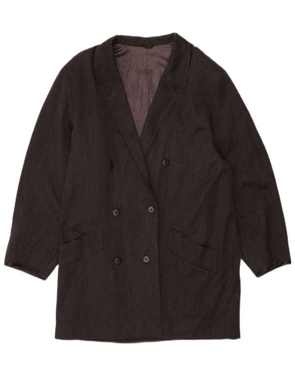 Sportmax Damen Zweireihiger Mantel UK 14 Mittelgrau