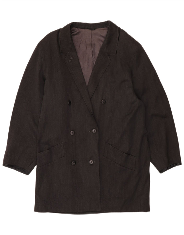 Sportmax Damen Zweireihiger Mantel UK 14 Mittelgrau