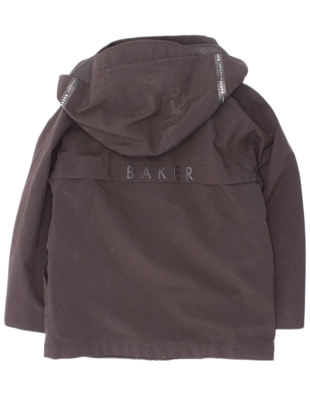 Ted Baker Jungen-Regenjacke mit grafischer Kapuze, 4–5 Jahre, schwarzes Polyester