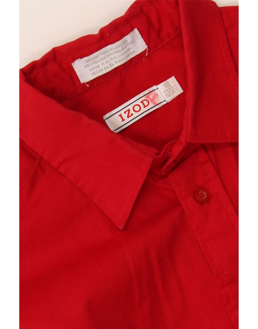 IZOD Boys Husky Shirt 15-16 Years Red Cotton Vintage Izod and Second-Hand Izod from Messina Hembry 