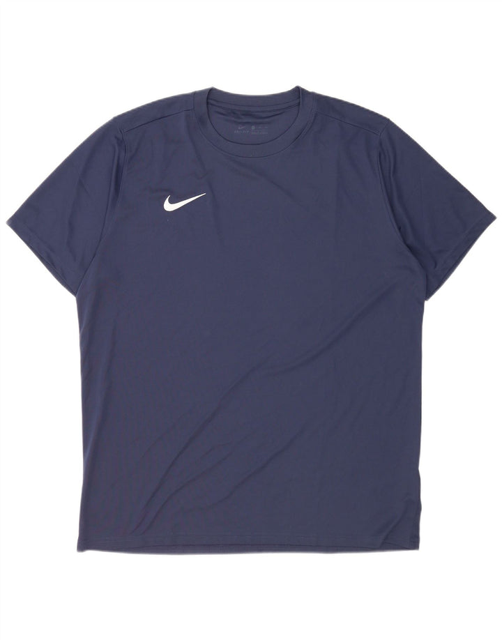 Nike Herren Dri Fit T-Shirt Top 2XL Marineblau Polyester
