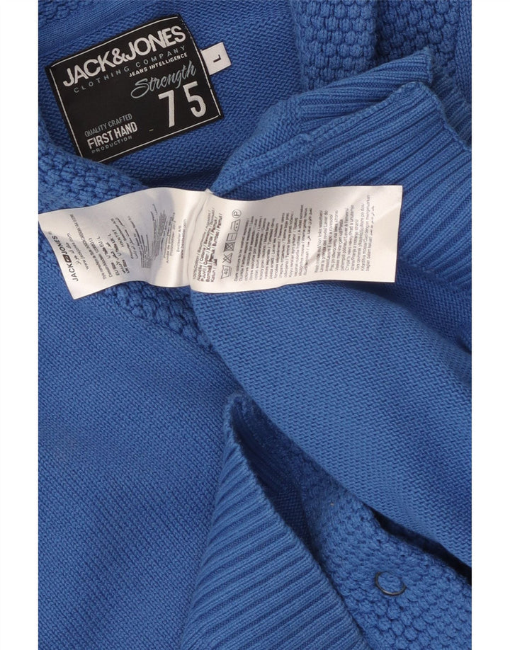 Jack & Jones Herren-Strickjacke, groß, aus blauer Baumwolle