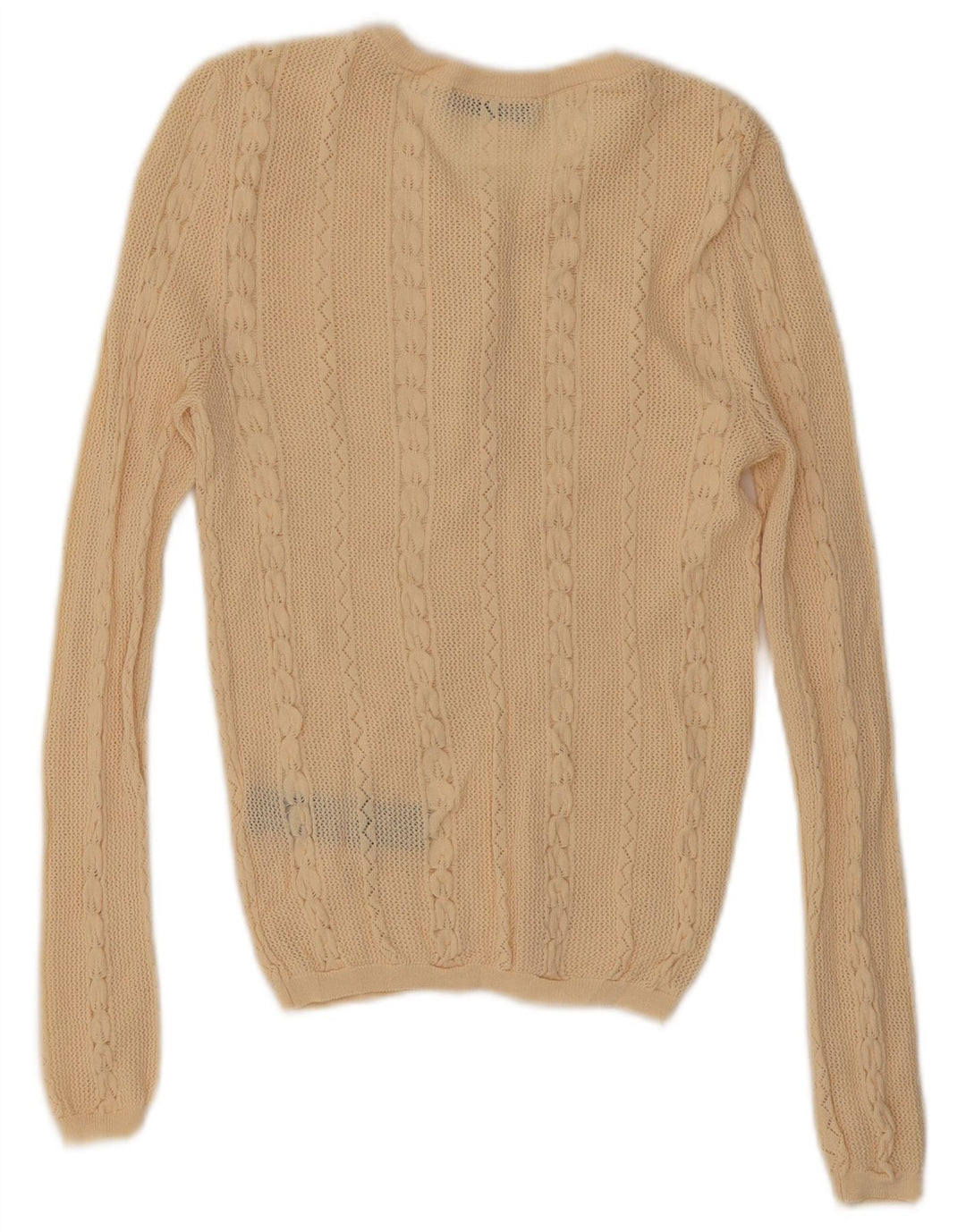 Zara Damen-Pullover mit V-Ausschnitt, Gr. 8, Beige, Viskose