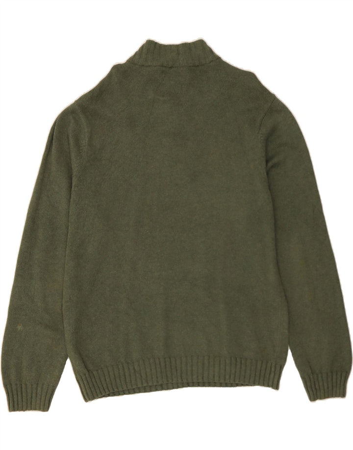 CHAPS Mens Button Neck Jumper Sweater Large Green Cotton Vintage Chaps and Second-Hand Chaps from Messina Hembry 