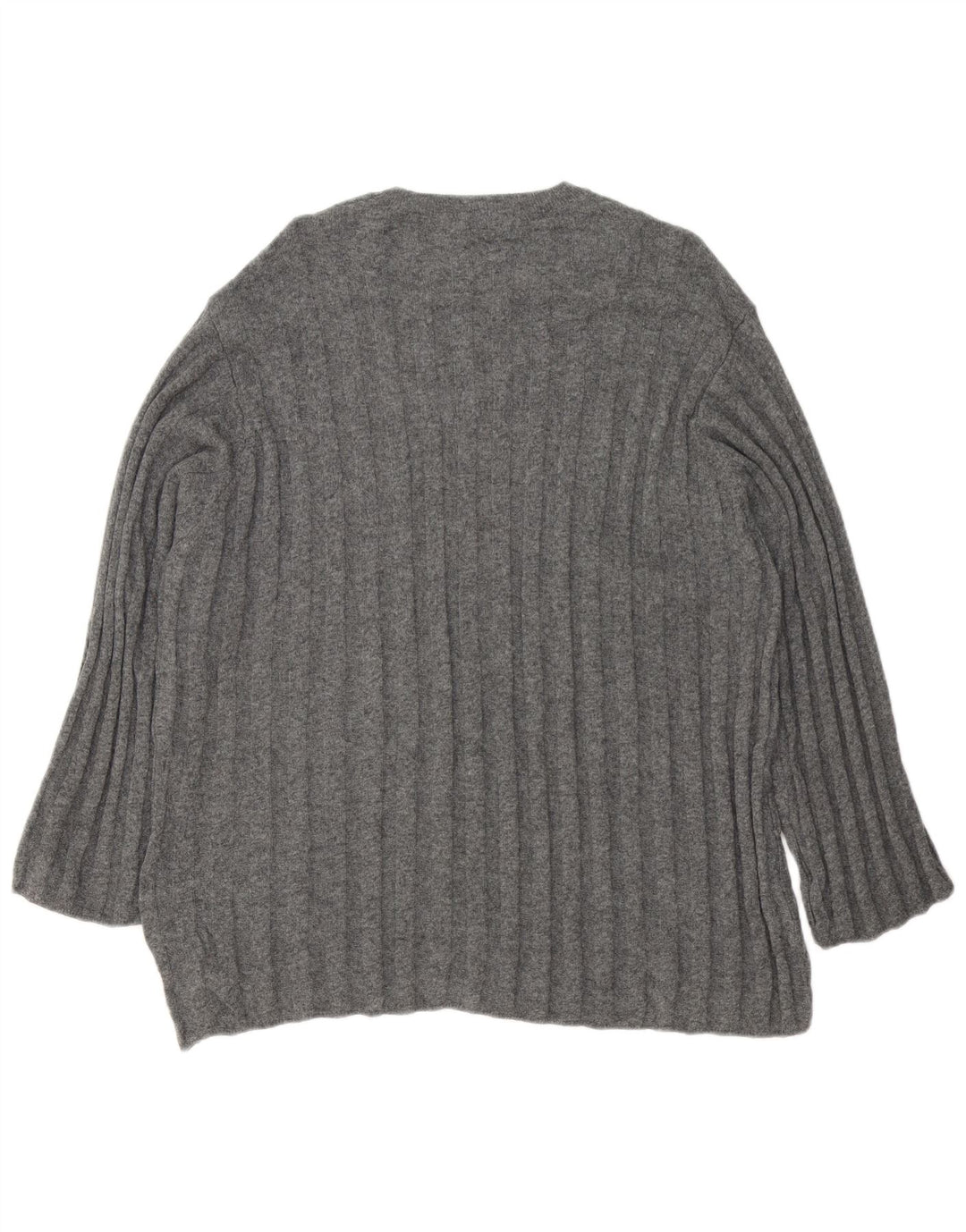 Langer, übergroßer Pullover mit Rundhalsausschnitt für Damen von Zara, Gr. 40, Größe L, Grau