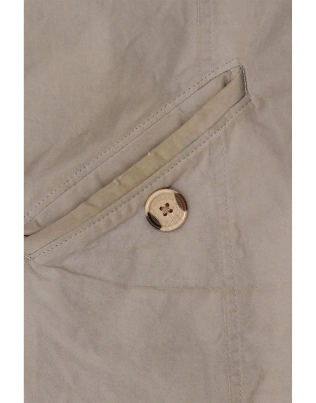 Woolrich Wattierter Damenmantel mit Kapuze, UK 14, mittelgraue Baumwolle