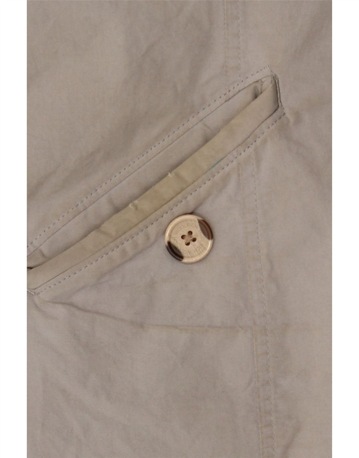 Woolrich Wattierter Damenmantel mit Kapuze, UK 14, mittelgraue Baumwolle