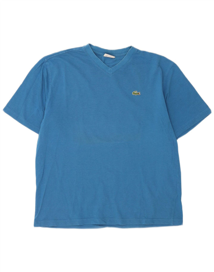 Lacoste Herren T-Shirt Top Größe 5 Große blaue Baumwolle