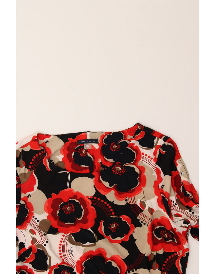 TOMMY HILFIGER Womens A-Line Dress US 12 Large Red Floral Polyester Vintage Tommy Hilfiger and Second-Hand Tommy Hilfiger from Messina Hembry 
