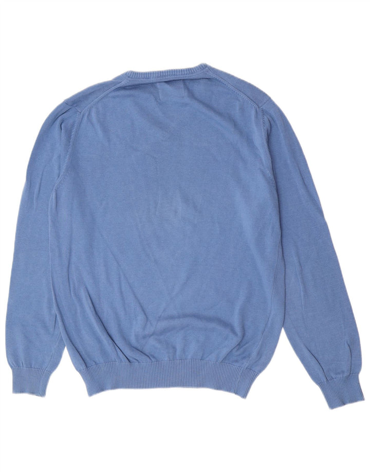 PEPE Jeans Herren-Pullover mit V-Ausschnitt aus mittelblauer Baumwolle