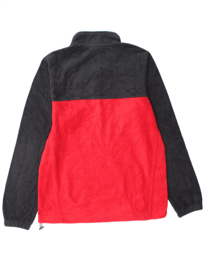 Columbia Herren-Fleecepullover mit Reißverschluss am Hals, kleines rotes Farbblock-Polyester