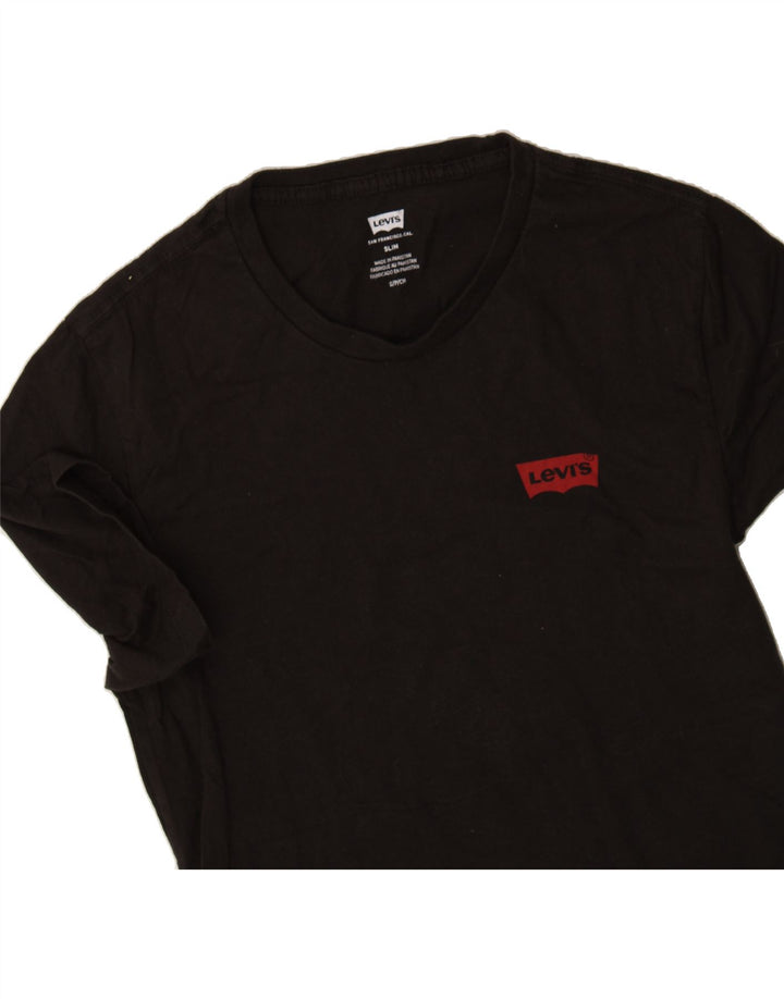 LEVI'S Mens Slim T-Shirt Top Small Black Cotton Vintage Levi's and Second-Hand Levi's from Messina Hembry 