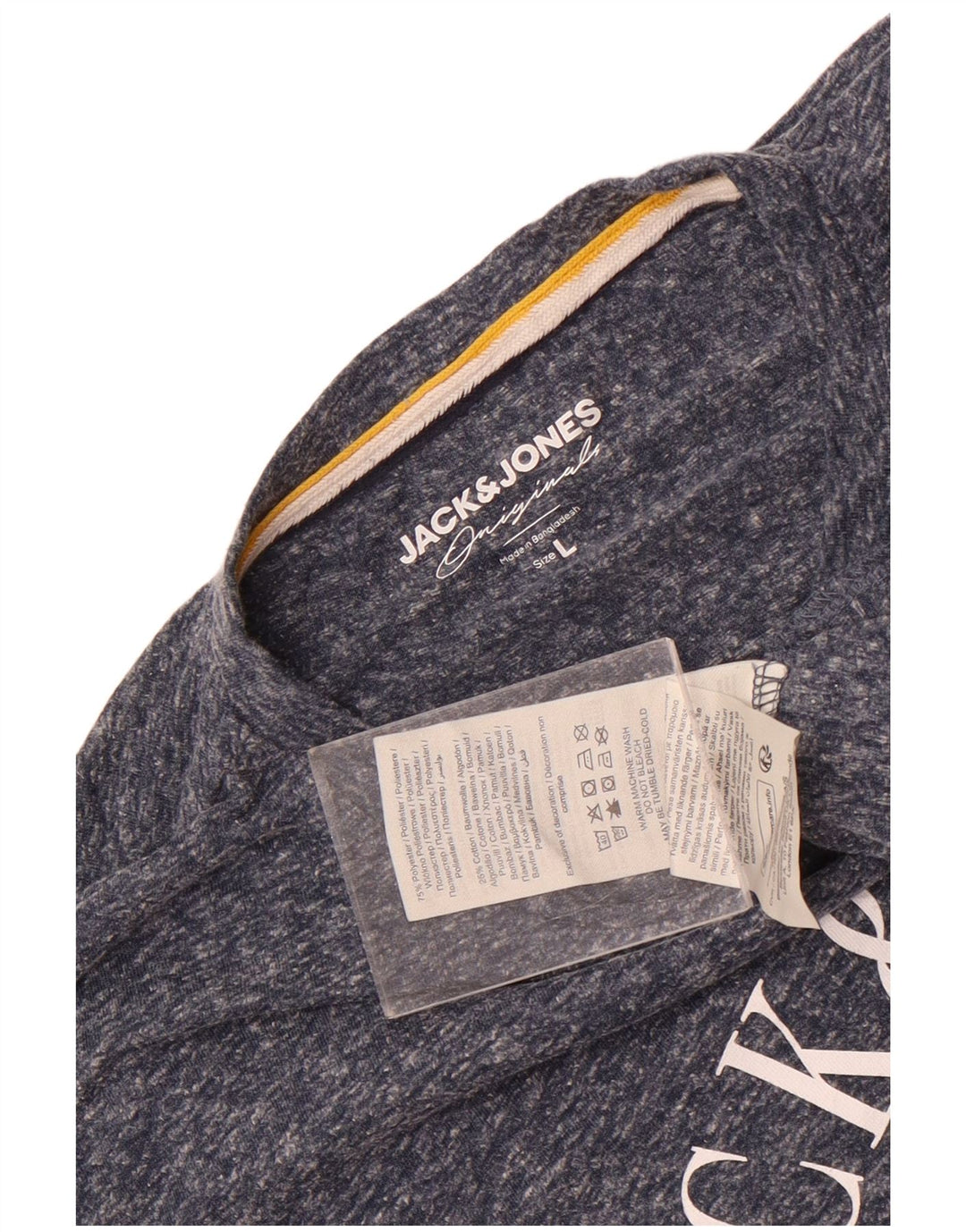 Jack & Jones Herren-T-Shirt mit Grafik, groß, marineblau gesprenkeltes Polyester