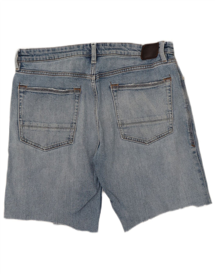Marks & Spencer Herren-Jeansshorts, W34, Größe L, Blau, Baumwolle