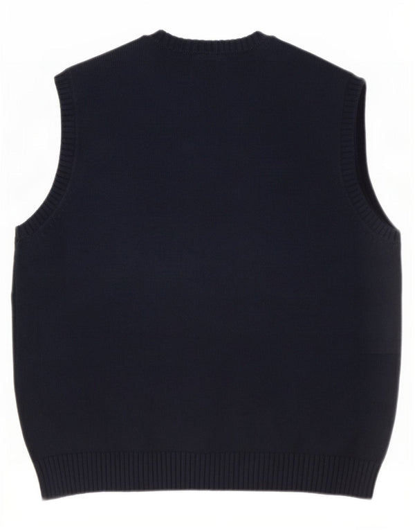 Marks & Spencer Herren-Tanktop „Harbor“ aus blauer Baumwolle, groß, Marineblau