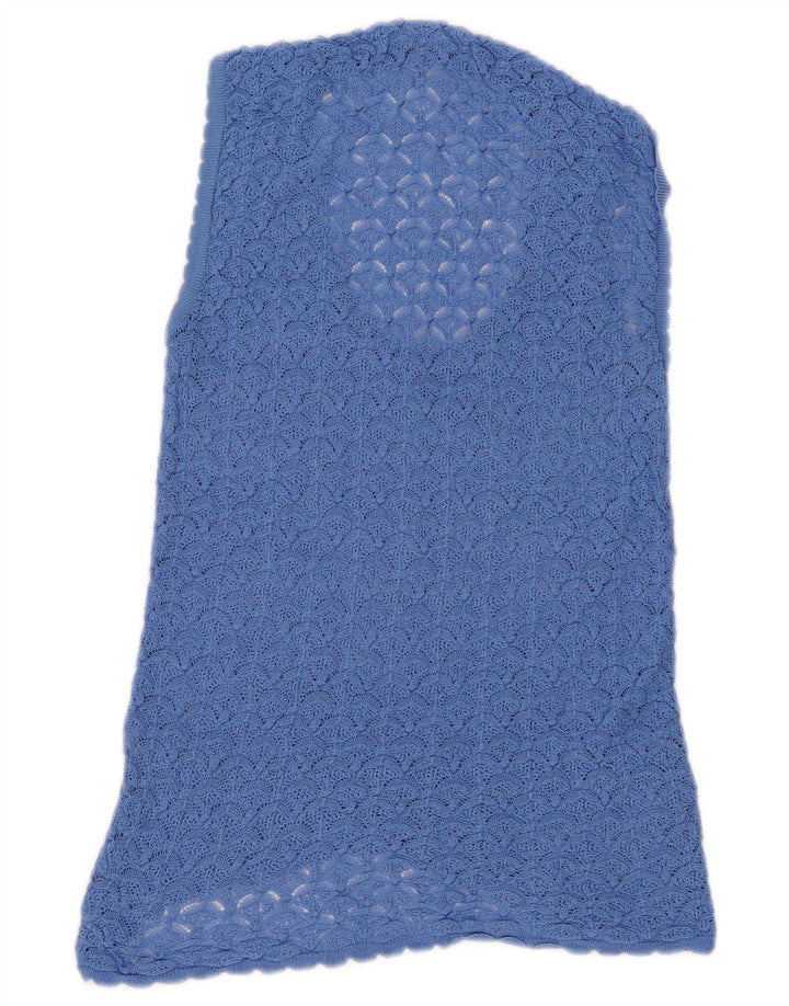 Ärmelloses Häkelblusenoberteil von Zara für Damen, UK-Größe 12, Mittelblau