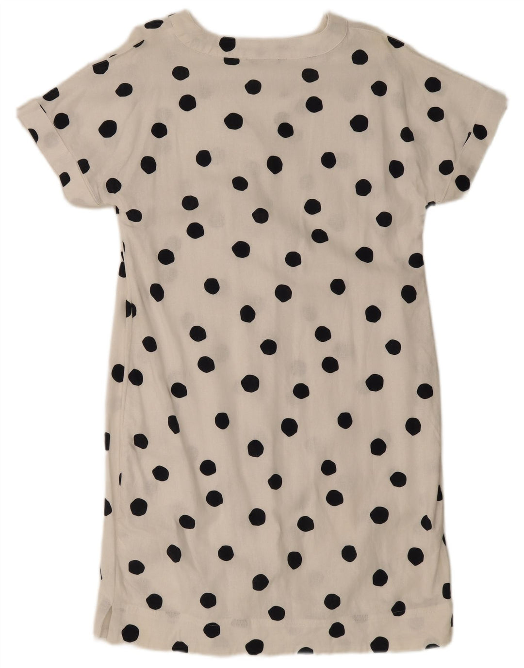 Marks & Spencer Damen A-Linien-Kleid, UK 14, Mittelweiß, gepunktet, Flachs