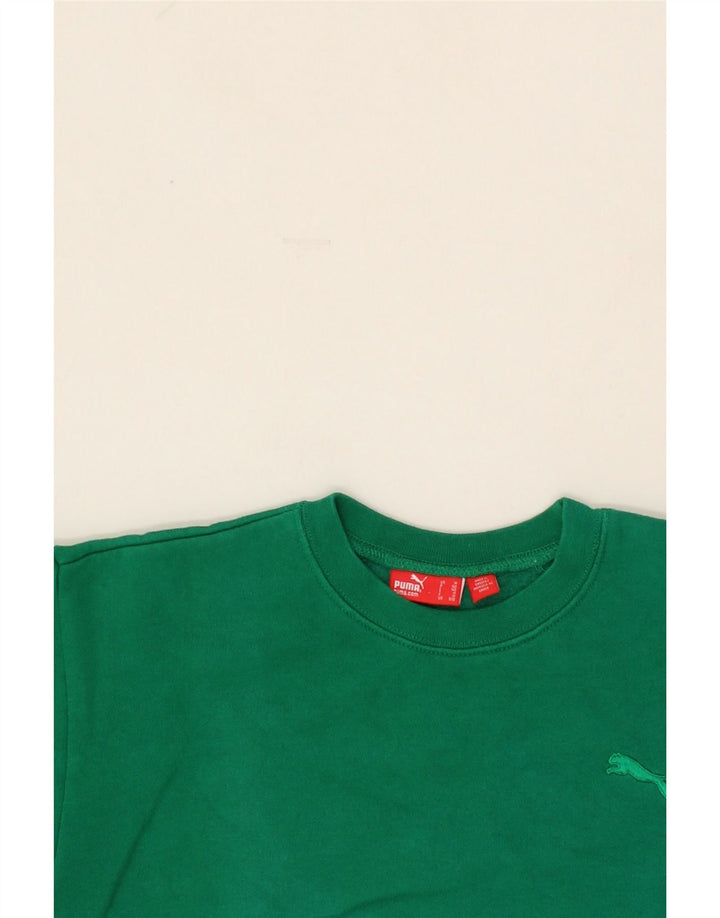 PUMA Boys Sweatshirt Jumper 9-10 Years Medium Green Cotton Vintage Puma and Second-Hand Puma from Messina Hembry 