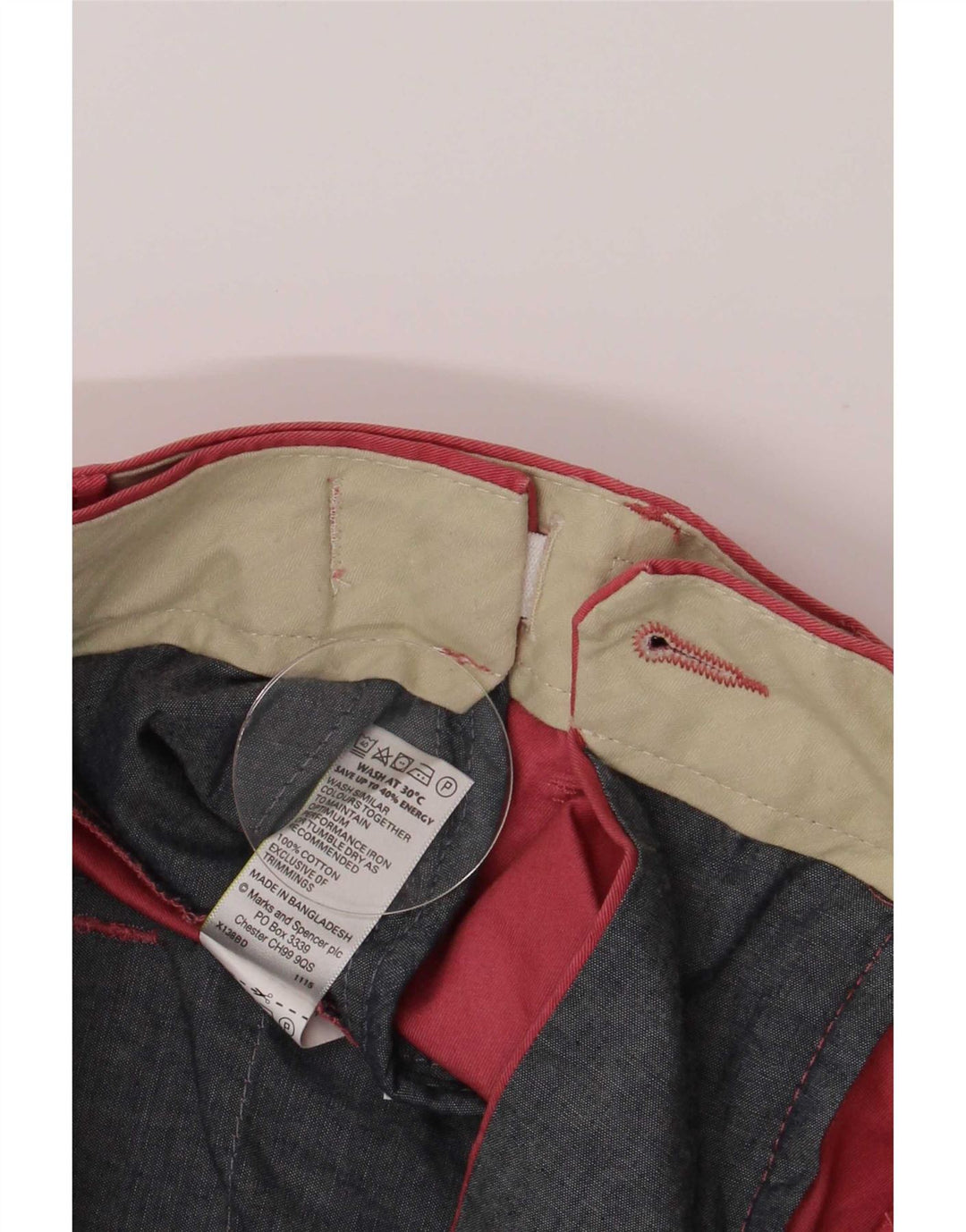 Marks & Spencer Herren-Chinoshorts mit normaler Passform, W32, Mittelrosa, Baumwolle