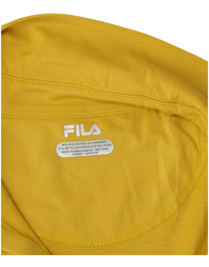 Fila Damen Poloshirt UK 18 XL Gelb Polyester