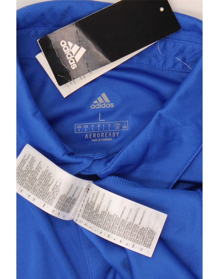 Adidas Herren Aeroready Poloshirt, großes blaues Polyester