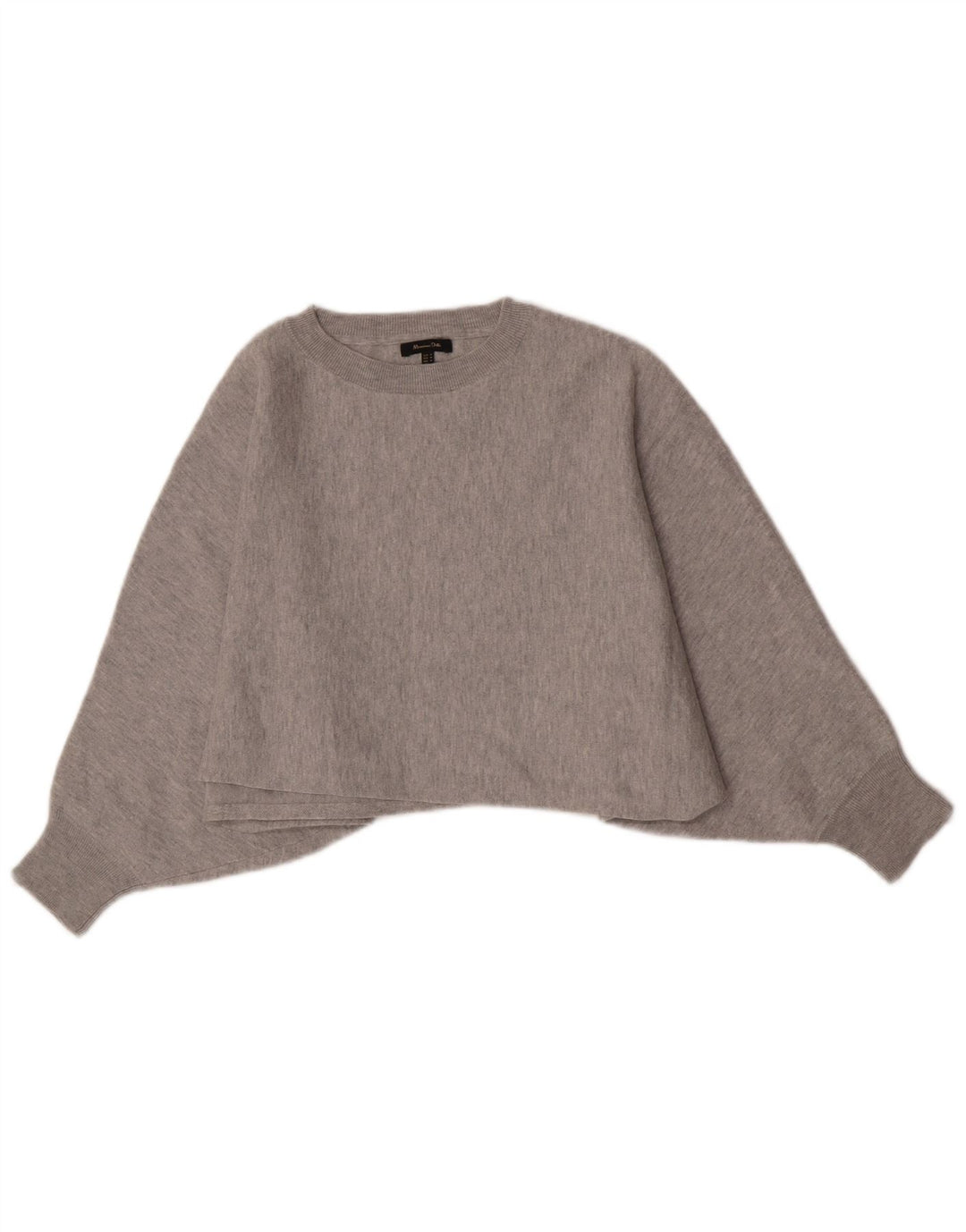 Massimo Dutti Damen Crop Sweatshirt Pullover UK 14 Mittelgrau meliert