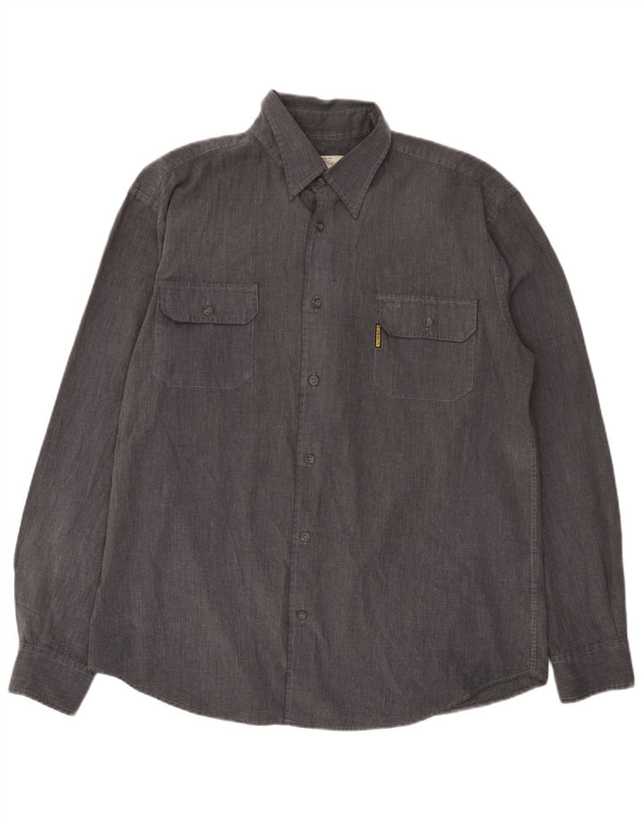 Armani Jeans Herrenhemd XL Grau Polyester