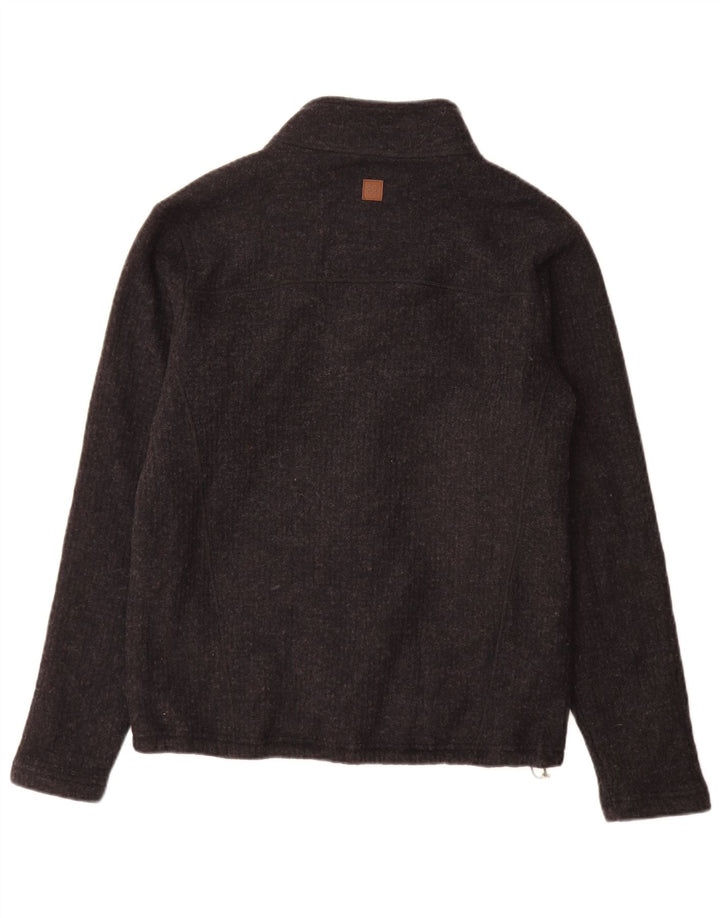 Vintage Herren-Cardigan-Pullover aus mittelgrauem Polyester