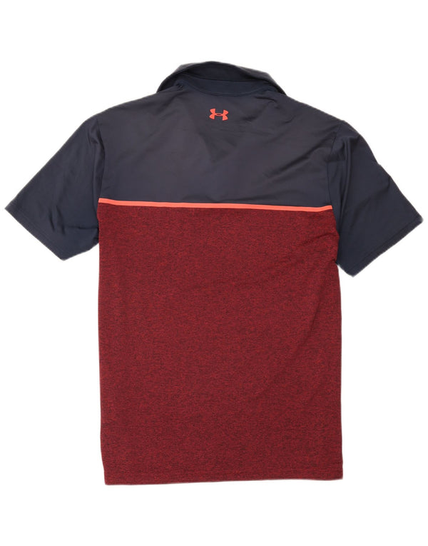 Under Armour Herren-Poloshirt, großes Burgunderrot, Farbblock-Polyester