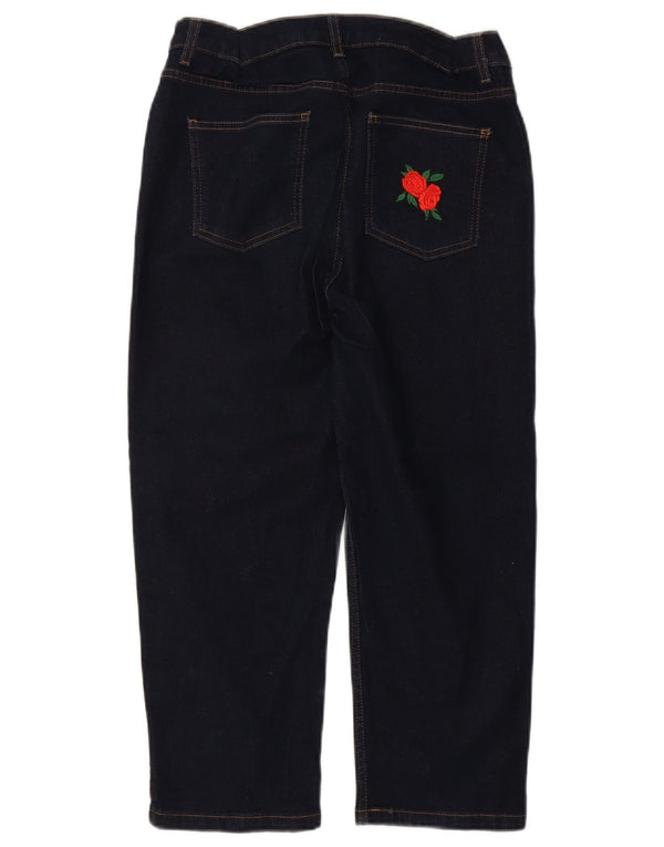 Marks & Spencer Damen Graphic Cropped Jeans UK 14 Large W32 L22 Marineblau