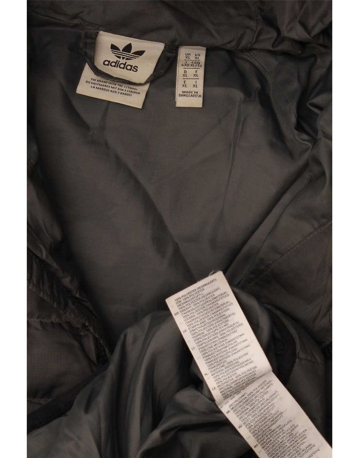 Adidas Herren Kapuzenjacke, gepolstert, UK 42, XL, grau, Polyester