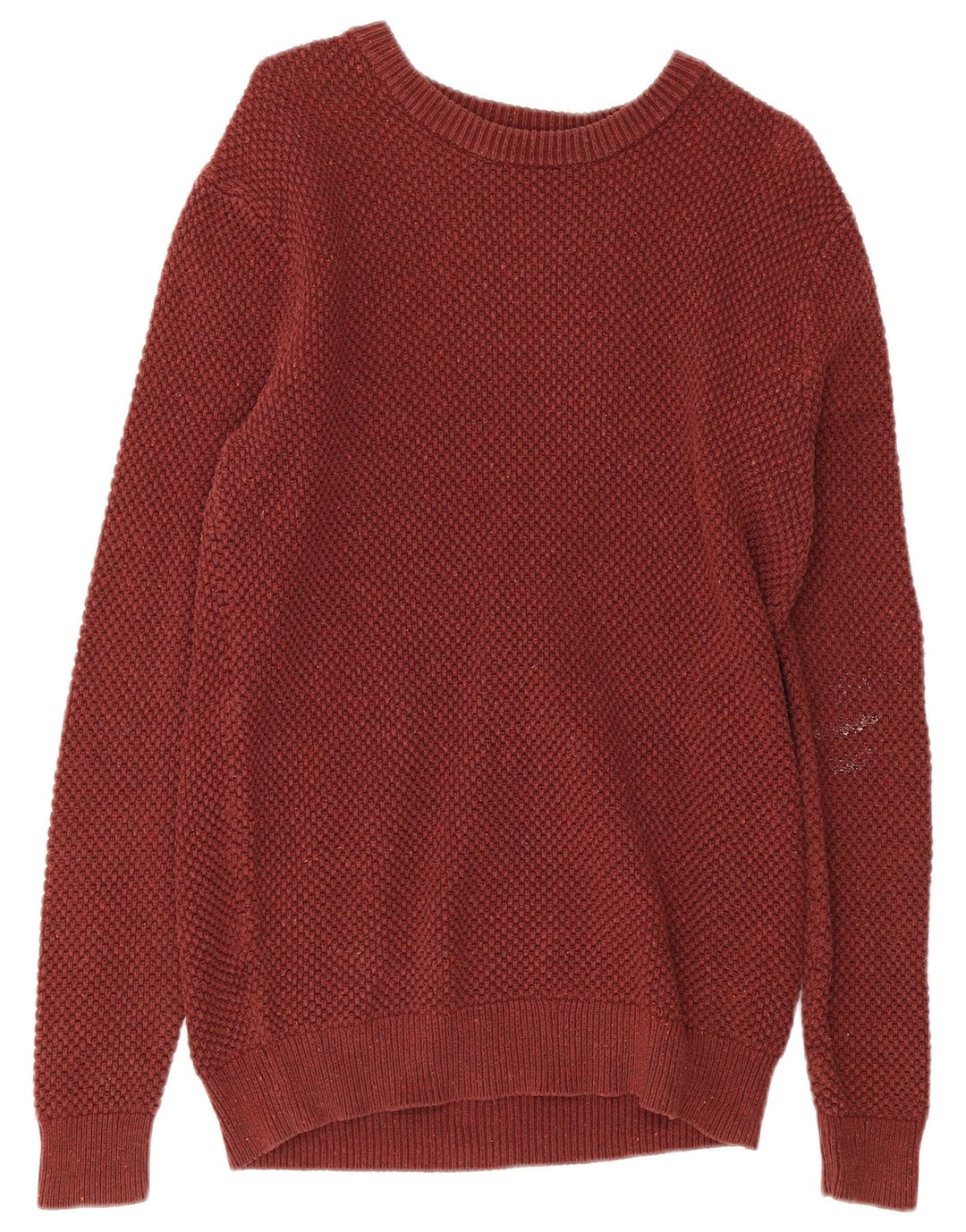 Zara Herren-Pullover mit U-Boot-Ausschnitt, XL, rote Baumwolle