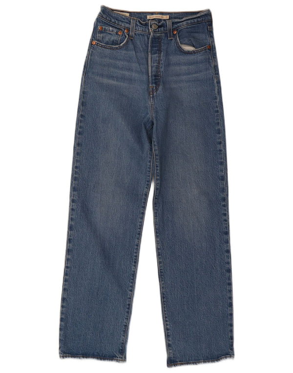 Levi's Damen Ribcage High Waist Straight Jeans W25 L29 Blaue Baumwolle