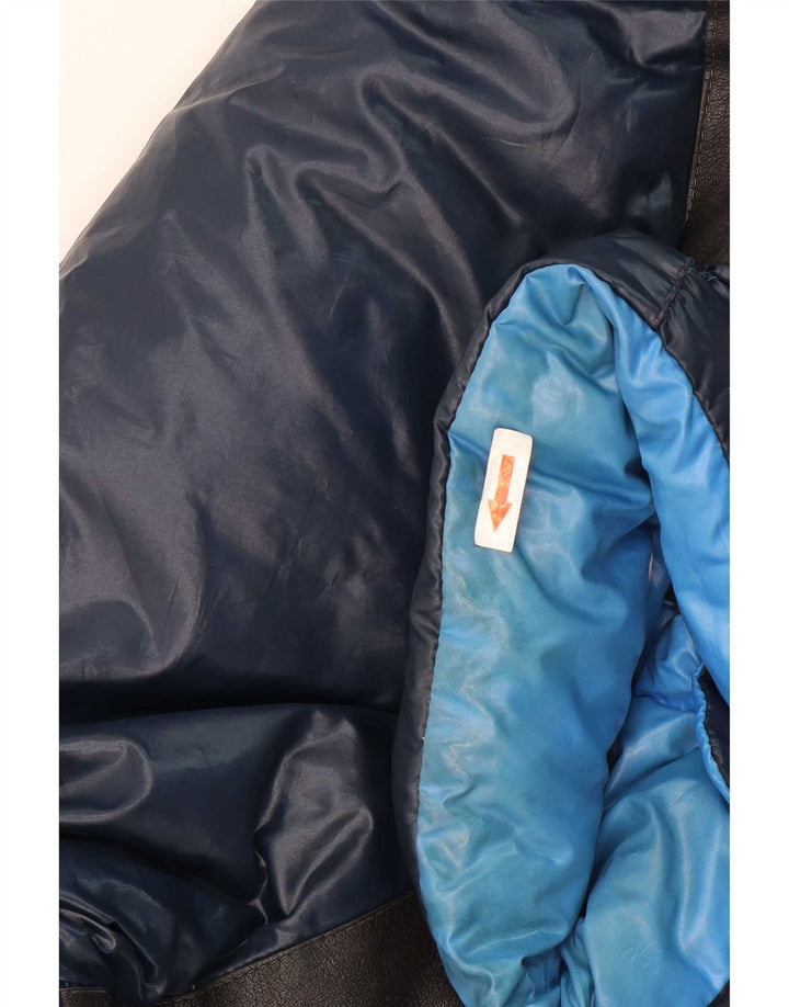 Samas wattierte Herrenjacke mit Kapuze, UK 40, groß, marineblau, Colourblock-Polyamid
