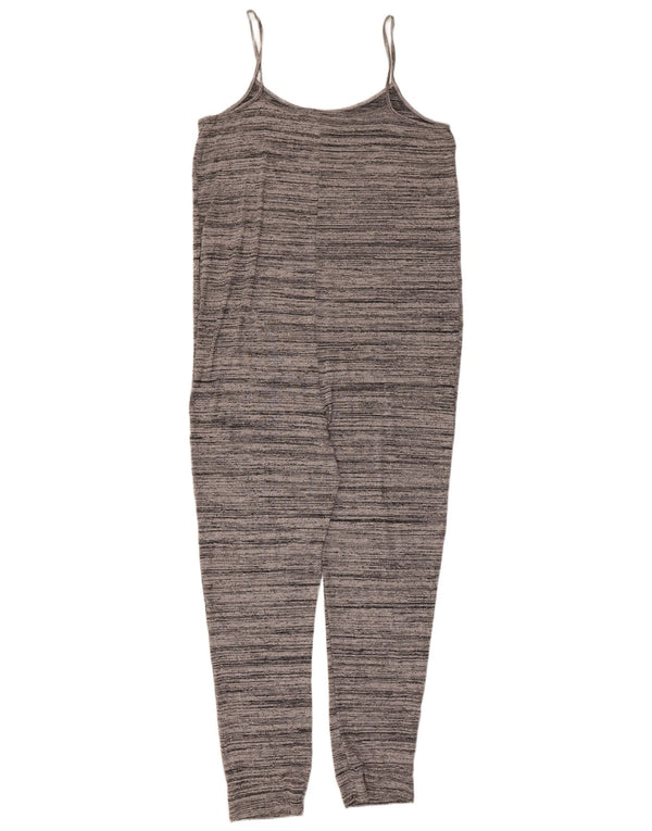 Topshop Damen-Overall, ärmellos, UK-Größe 42, mittelgrau, gestreift, Viskose