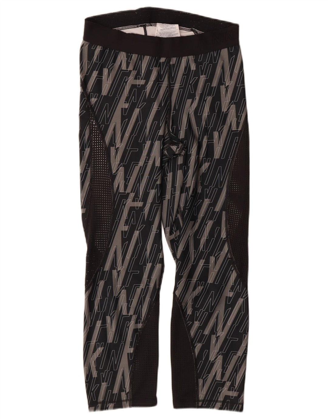 NIKE Womens Graphic Leggings UK 10 Small  Black Polyester